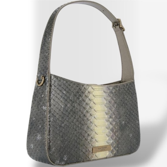 Kurt Geiger NWT Bond Snake Embossed Bronze Sparkle w Dustbag - Picture 9 of 10